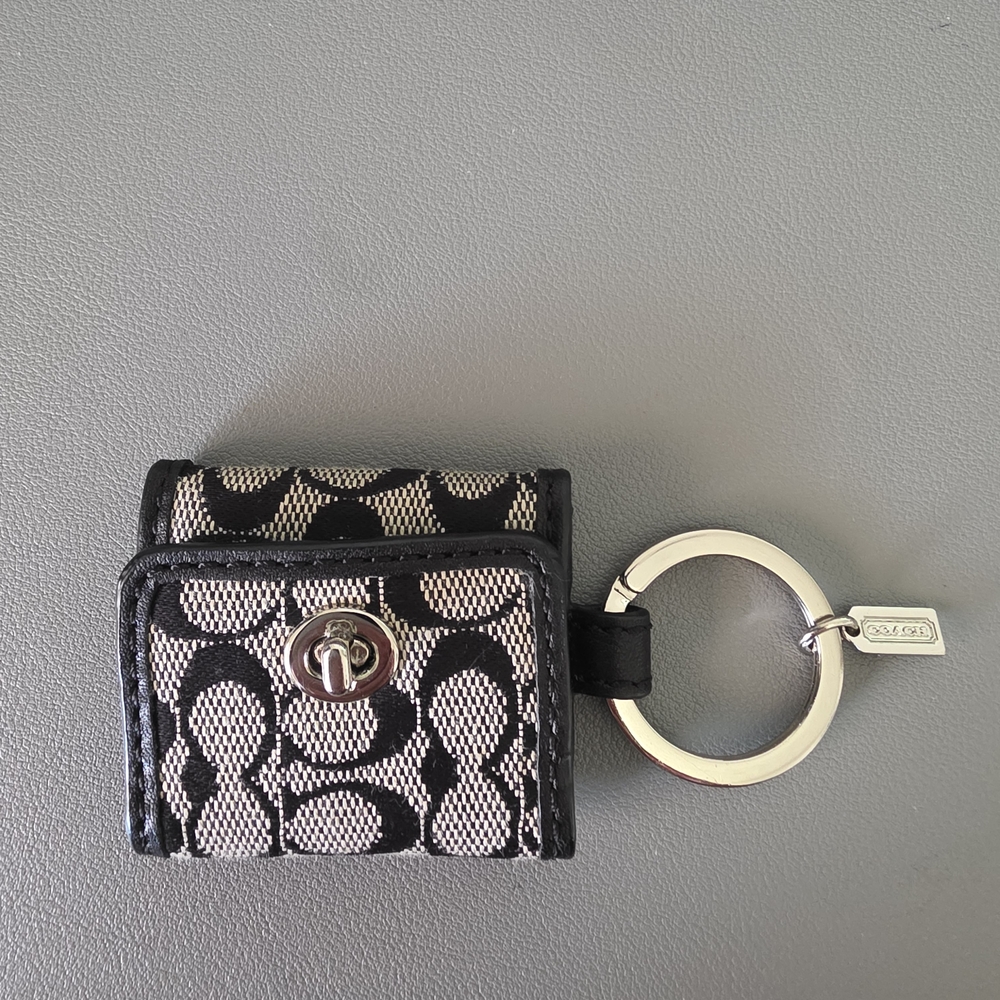 Coach Black and White Keychain